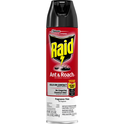 Raid Fragrance-Free Ant & Roach Killer 17.5oz Can