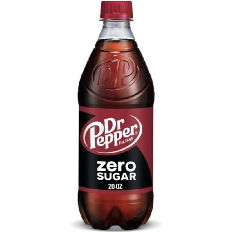 Dr Pepper Zero Sugar Soda 20oz Plastic Bottle