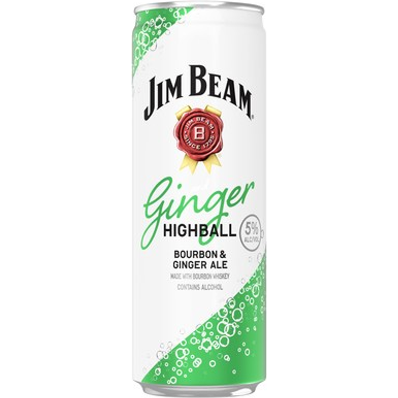 Jim Beam Ginger Highball Cocktail Ready-to-Drink 355ml Can