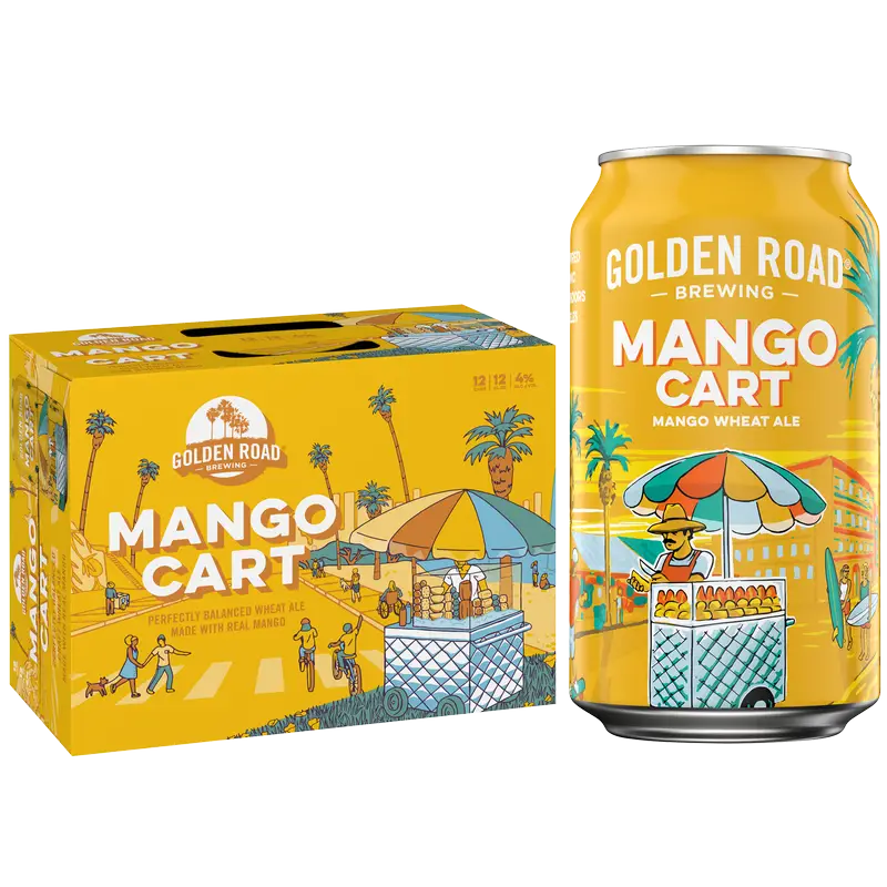 Golden Road Brewing Mango Cart Wheat Ale Beer 12 Pack 12oz Cans