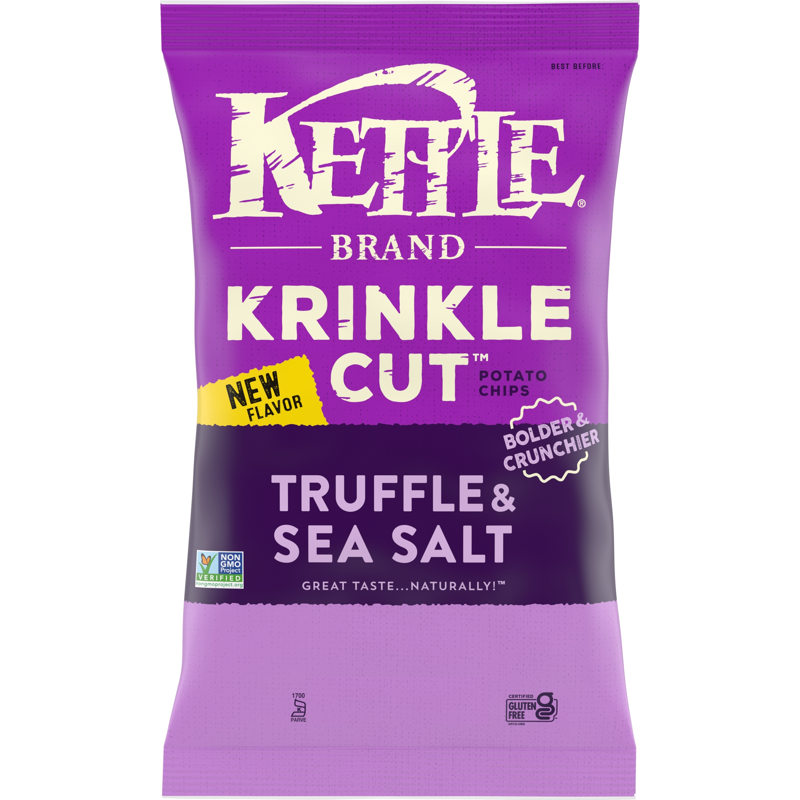 Kettle Brand Krinkle Cut Truffle and Sea Salt Potato Chips 5oz Bag