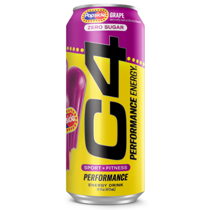 C4 Performance Energy Drink Grape Popsicle 16 Oz Single Can