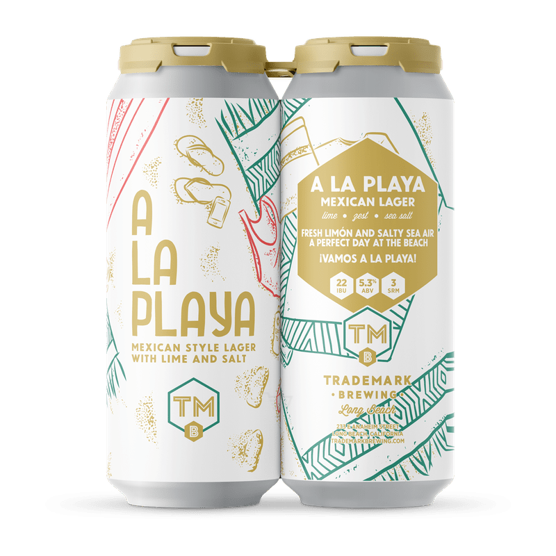 Trademark Brewing A La Playa Lager 4 Pack 16oz Cans