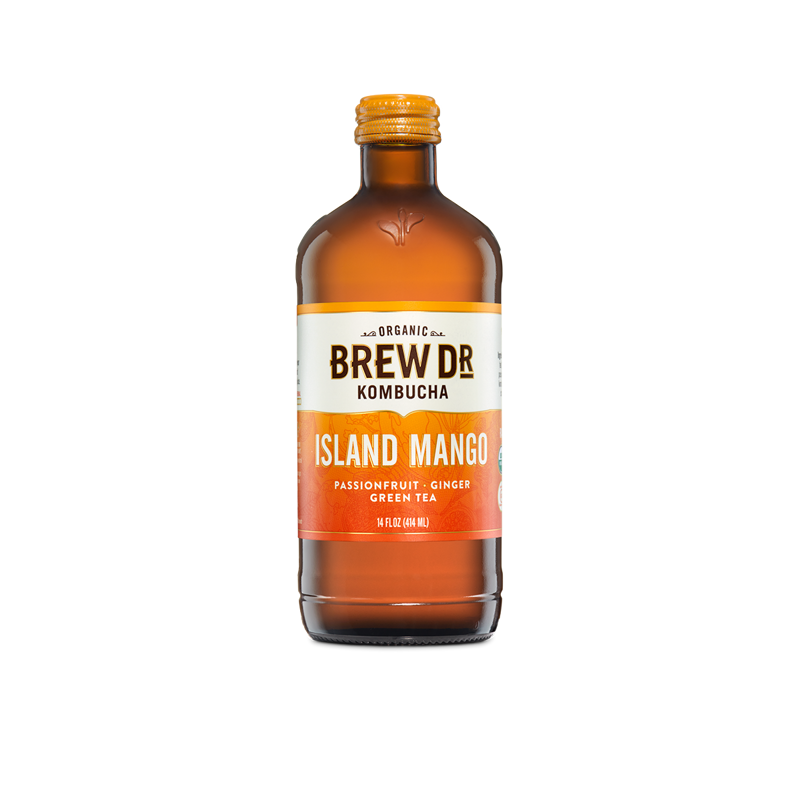 Brew Dr. Organic Island Mango Kombucha 14oz Bottle