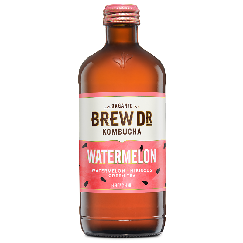 Organic Brew Dr Kombucha Watermelon 14oz Bottle