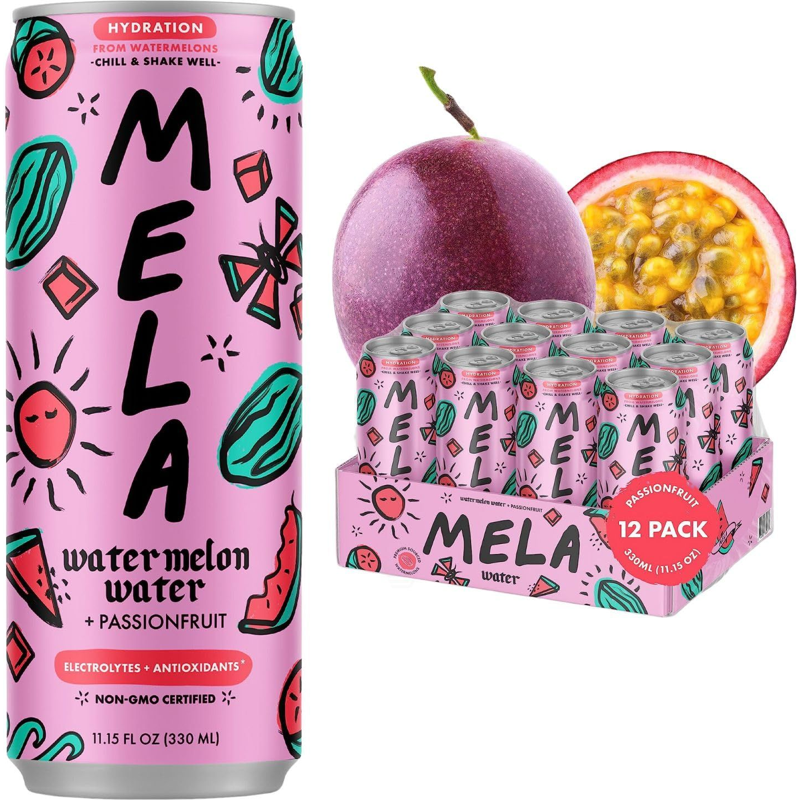 Mela Water Juice Watermelon & PassionFruit 16.9oz Bottle