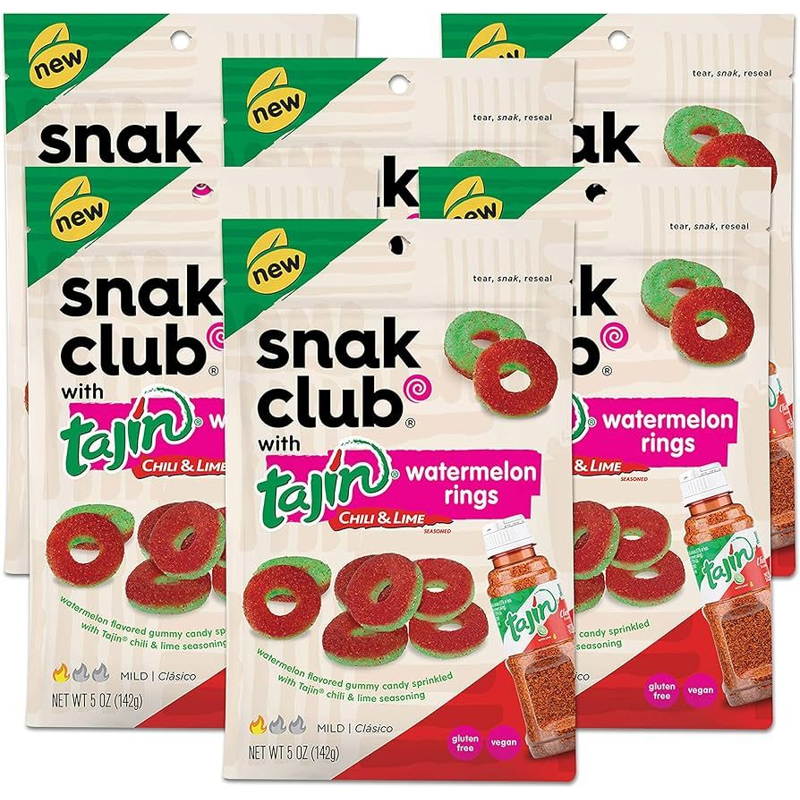 Snak Club Mild Tajin Chili & Lime Seasoned Watermelon Rings 5 Oz Bag