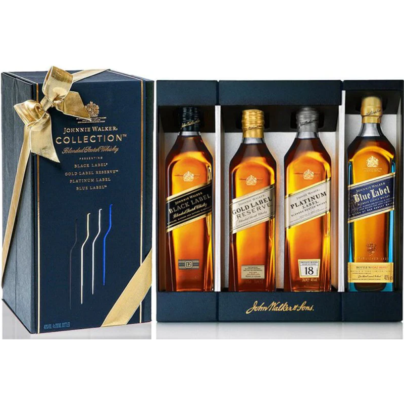 Johnnie Walker Collection Blended Scotch Whisky 4 Pack 200mL Bottles