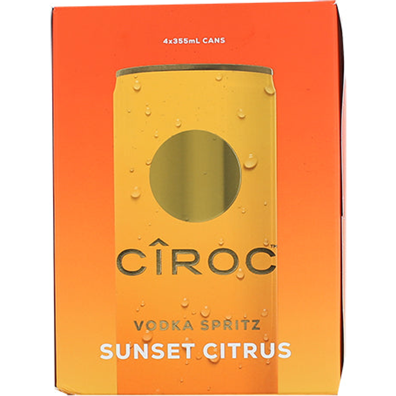 Ciroc Vodka Sunset Citrus 4 Pack 355 mL Can