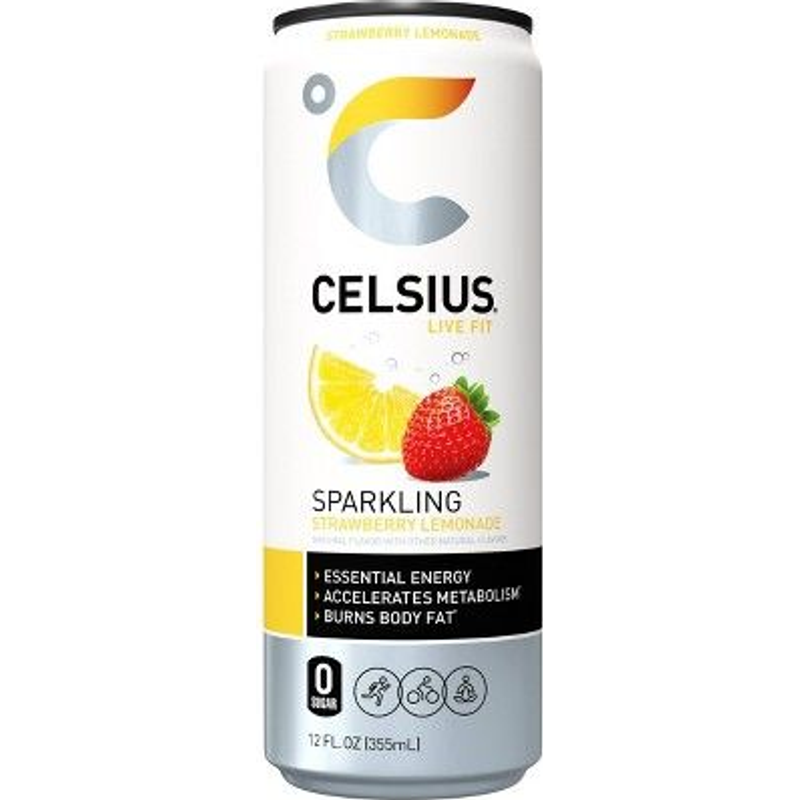 Celsius Sparkling Strawberry Lemonade Energy Drink 12oz Can