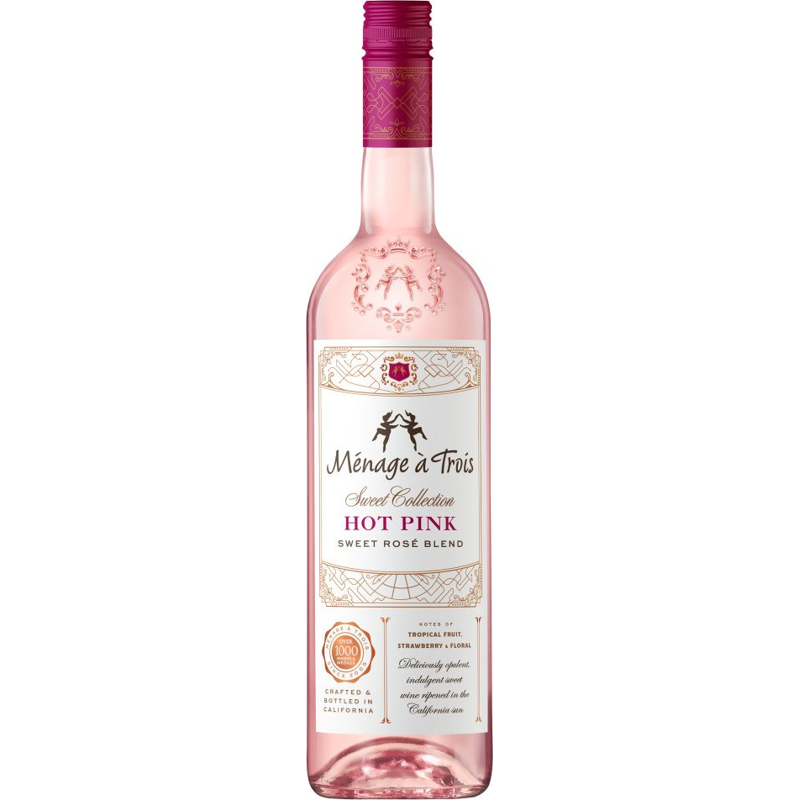 Menage a Trois Hot Pink Rose Wine 750ml Bottle