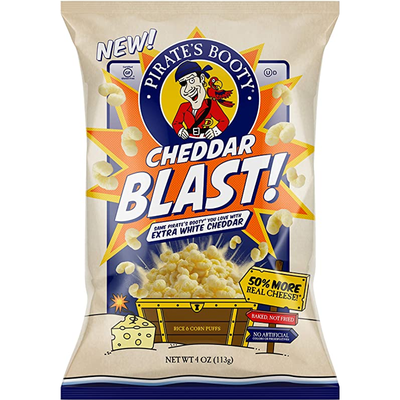 Pirate's Booty Aged White Cheddar Blast Cheese Puffs 4oz Bag