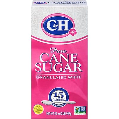 C & H Pure Cane Granulated White Sugar 32oz Carton