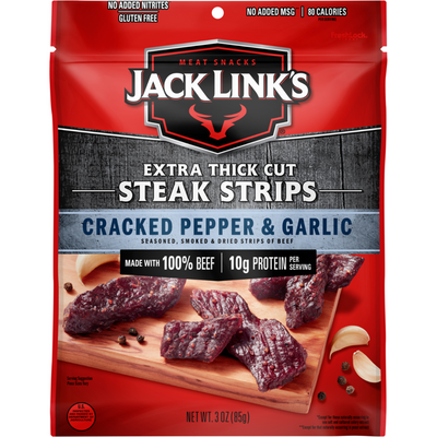 Jack Link's Steak Strips Cracked Pepper & Garlic 3oz Bag