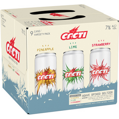 CACTI Pineapple, Lime & Strawberry Agave Spiked Seltzer Variety Pack 9x 12oz Cans