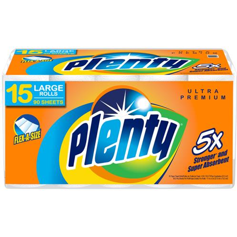 Plenty Paper Towel Rolls 15ct Box