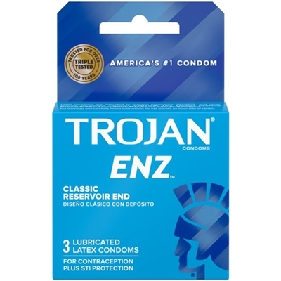 Trojan-Enz Lubricated Latex Condoms 3ct