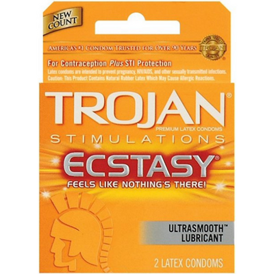 Trojan Ecstasy Ultra Smooth Lubricated Condoms 3 CT