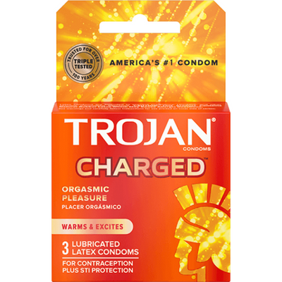 Trojan Charged Lubricated Condoms 3 Ct