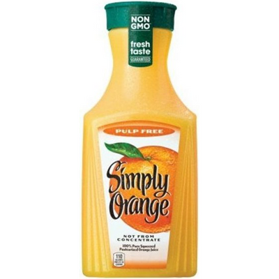 Simply Orange Orange Juice Pulp Free - not from Concentrate 52 oz Bottle