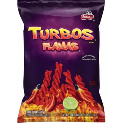 Sabritas Turbos Flamas Flavored Corn Snacks 8.25oz Bag