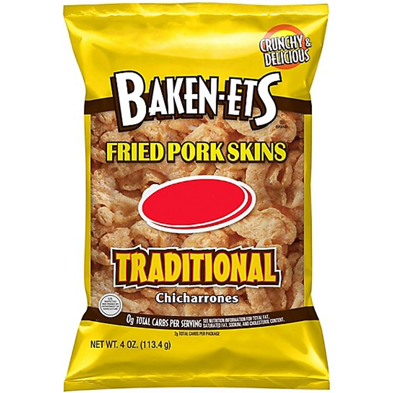Baken-ets Fried Pork Skins Traditional 4oz Bag