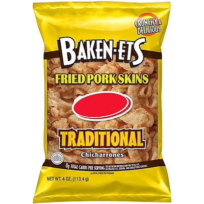 Baken-ets Fried Pork Skins Traditional 4oz Bag