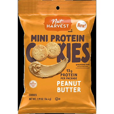 Nut Harvest Mini Protein Cookies Peanut Butter 1.99oz Bag