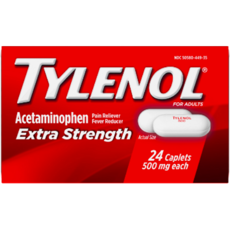 Tylenol Acetominophen 24 CT Extra Strength 500mg