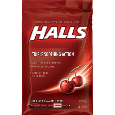 Halls Cherry Cough Drops 9 pack