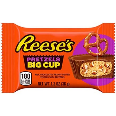 Reese's Milk Chocolate Peanut Butter Big Cup Stuffed With Pretzels 1.3oz Count