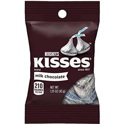 Hershey's Kisses Candy Milk Chocolate 1.55 oz Bag