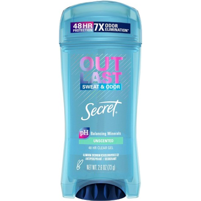 Secret Outlast Clear Gel Antiperspirant & Deodorant For Women Unscented 2.5oz Piece