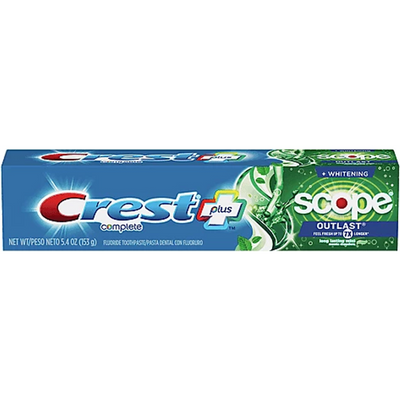 Crest Complete Whitening Plus Scope Outlast ToothPaste 5.4oz Count