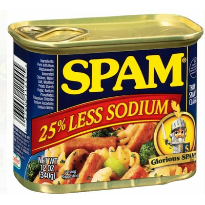 Spam 25% Less Sodium Canned Meat 12oz Can