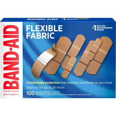 Band Aid Flexible Fabric Adhesive Bandages 8 CT