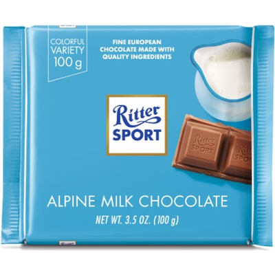 Ritter Sport Alpine Milk Chocolate 100g Pack