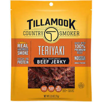 Tillamook Country Smoker Real Hardwood Smoked Teriyaki Jerkey 2oz Count