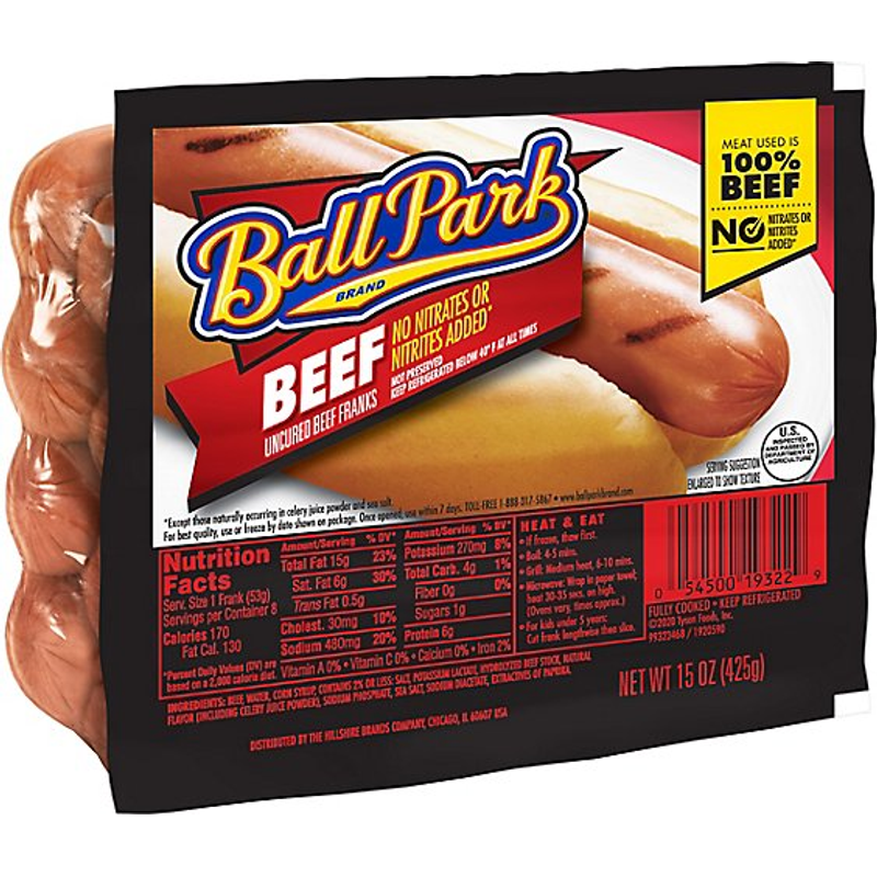 Ball Park Beef Hot Dogs 15oz Pack