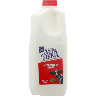 Alta Dena Vitamin D Milk Whole Milk 0.5Gallon Plastic Bottle