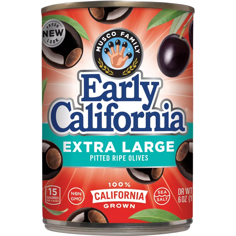 Early California Extra Large Pitted Ripe Olives 6oz Can