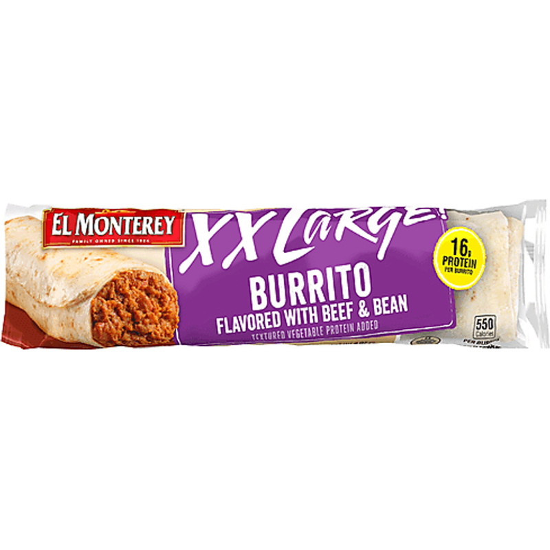 El Monterey XXL Beef N Bean Burrito 8x 2oz Bags