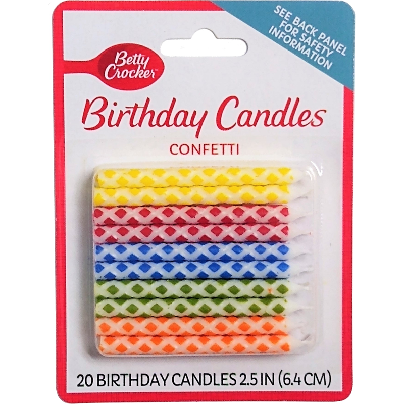 Betty Crocker Confetti Candles Bday Candles 20ct Pack