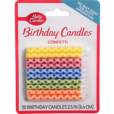 Betty Crocker Confetti Candles Bday Candles 20ct Pack