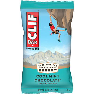 Clif Bar Energy Bar Cool Mint Chocolate - made with Organic Rolled Oats - contains Caffeine 2.4 oz