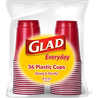 Glad Red Plastic Cups 36ct Pack