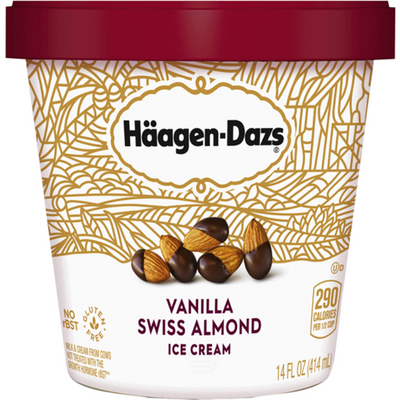 Haagen-Dazs Vanilla Swiss Almond Ice Cream 14oz Count