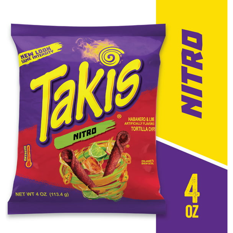 Barcel Takis Nitro Tortilla Chips Habanero & Lime - Very Hot 4 oz Bag