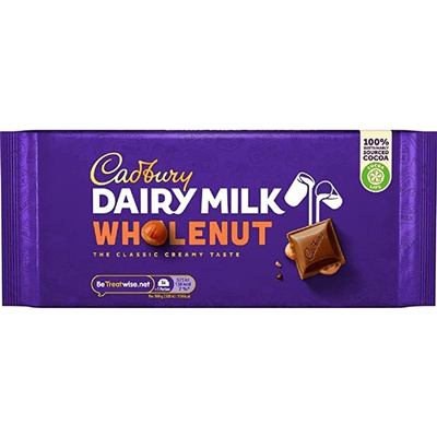 Cadbury Dairy Milk Wholenut Chocolate 180g Piece