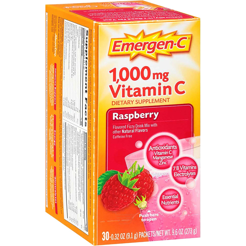 Emergen-C Raspberry Original Formula Immune Support 9.6Sheets Box